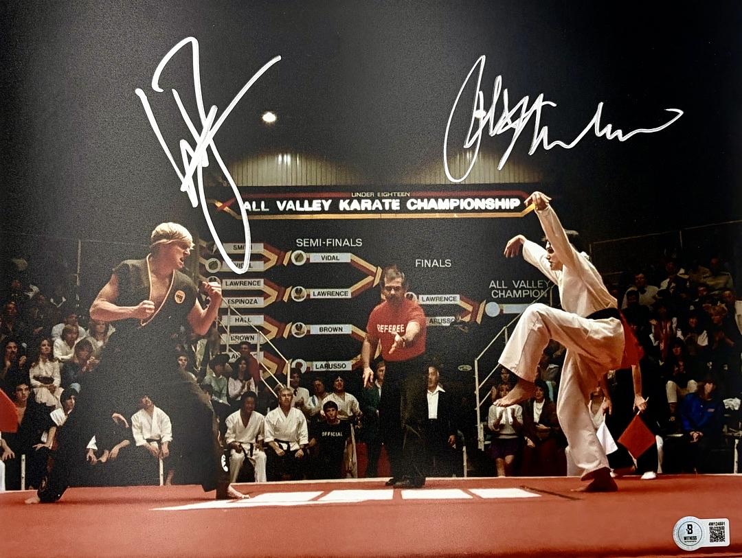 Ralph Macchio and William Zabka signed 11x14 (Karate Kid) - Beckett COA